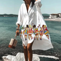 Cressida | Breezy Beach Shirt Dress in Light blue