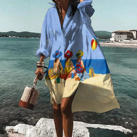Cressida | Breezy Beach Shirt Dress in Light blue