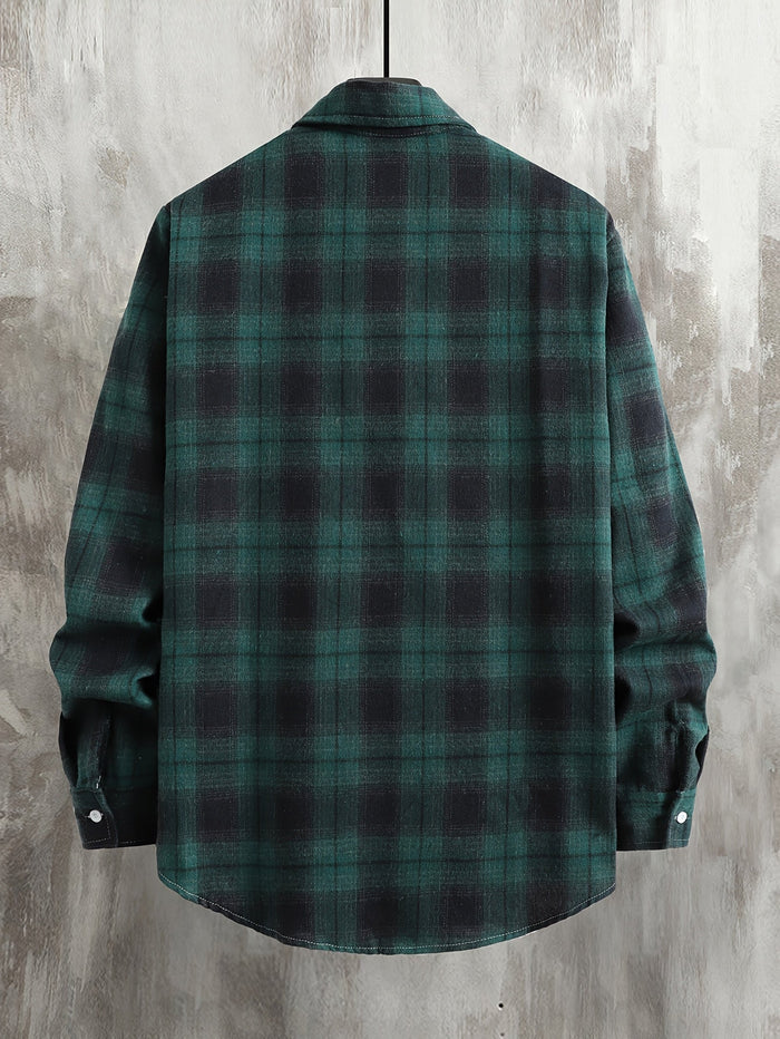 Clayton | Relaxed Checked Long-Sleeve Shirt in Green
