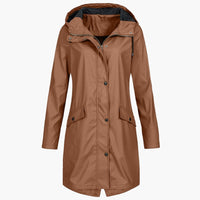 Lavinia | Weatherproof Longline Hooded Coat in Beige