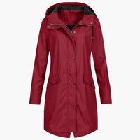Lavinia | Weatherproof Longline Hooded Coat in Navy Blue