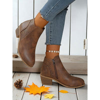Adrienne | Women's Ankle Boots with Cutout Detail and Low Block Heel