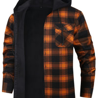 Rowan | Men's Shirt Jacket with Hood and Check Pattern