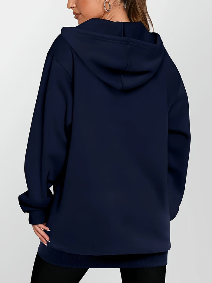 Agnes | Women's Longline Hooded Jacket with Full Zip and Soft Lining