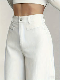 Nora | High-Waisted Wide-Leg Trousers in Blue