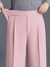 Marlene | High-Waisted Straight-Leg Trousers in Khaki