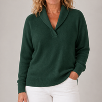 Isabelle | Women's Knit Jumper with Shawl Collar and Relaxed Shape