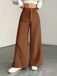 Nora | High-Waisted Wide-Leg Trousers in Black