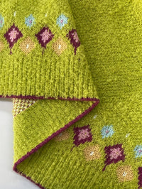 Maribel | Fair Isle Knit Cardigan in Greenish Yellow