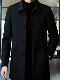 Cedric | Tailored Single-Breasted Overcoat in Black