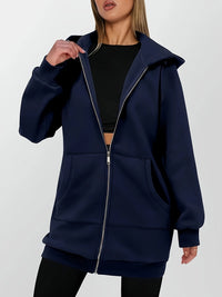 Agnes | Women's Longline Hooded Jacket with Full Zip and Soft Lining
