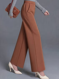 Marlene | High-Waisted Straight-Leg Trousers in fern green