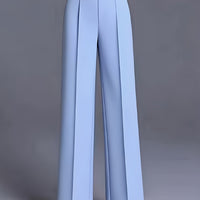 Marlene | High-Waisted Straight-Leg Trousers in Sky Blue