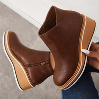 Eira | Women's Ankle Boots with Platform Sole and Smooth Finish