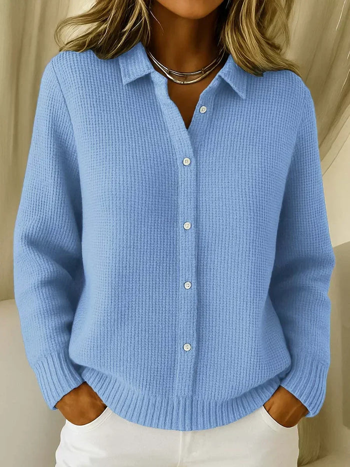 Susan | Elegant Cozy Knit Cardigan in Blue