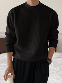 Harry | Knitwear Long Sleeve Ribbed Shirt in Grey