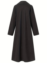 Gwendolyn | Draped Longline Coat in Black