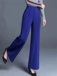 Marlene | High-Waisted Straight-Leg Trousers in Blue 1