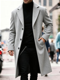 Giles | Men's Tailored Coat with Longline Shape and Clean Finish