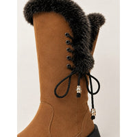 Meredith | Women's Knee High Winter Boots with Fur Trim and Warm Lining