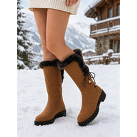 Meredith | Women's Knee High Winter Boots with Fur Trim and Warm Lining