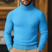 Hollis | Cable-Knit Roll Neck Jumper in Black