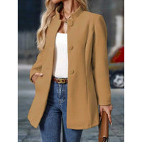 Ingrid | Women's Coat with Stand Collar and Button Front