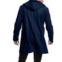 Winslow | Hooded Longline Coat in Dark Blue