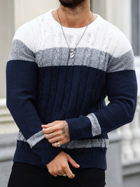 Nigel | Textured Cable-Knit Jumper in Mixed colours