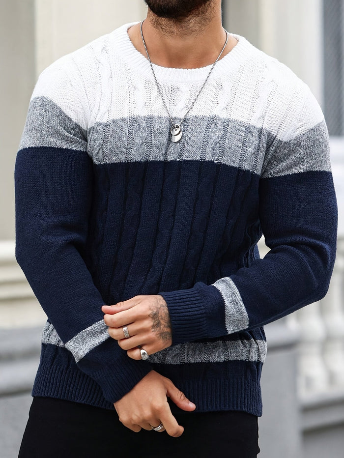 Nigel | Textured Cable-Knit Jumper in Mixed colours