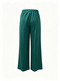Marlene | High-Waisted Straight-Leg Trousers in Pale Pinkish Gray