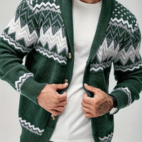 Whitaker | Men's Shawl Cardigan with Nordic Pattern and Warm Knit