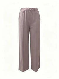 Marlene | High-Waisted Straight-Leg Trousers in Light Purple