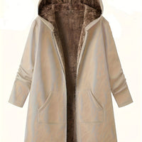 Fern | Women's Longline Hooded Jacket with Relaxed Shape and Warm Lining