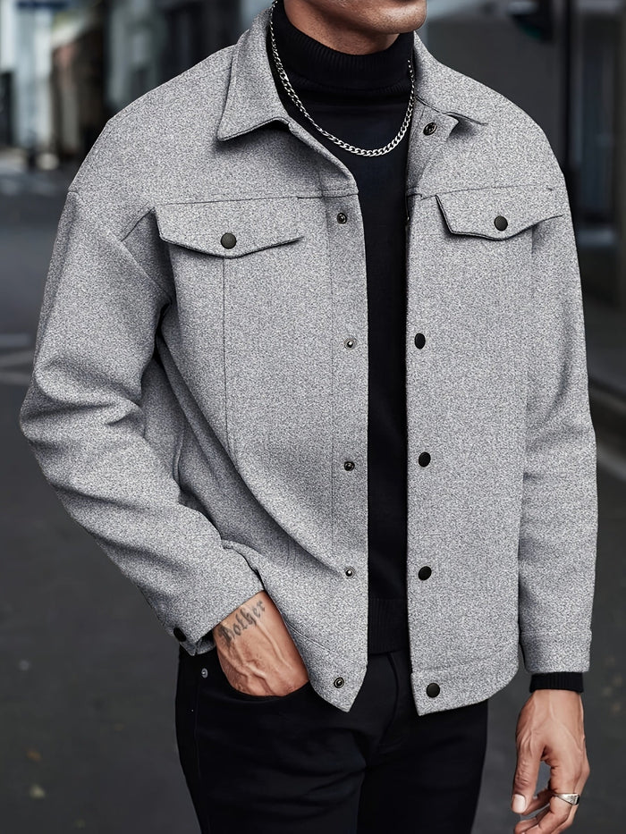 Roderick | Men's Jacket with Snap Button Front and Versatile Shape