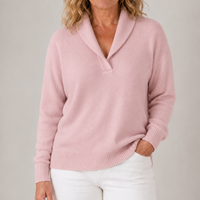 Isabelle | Women's Knit Jumper with Shawl Collar and Relaxed Shape