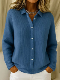 Susan | Elegant Cozy Knit Cardigan in Blue