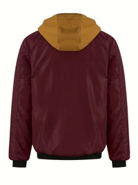 Brooks | Hooded Zip-Up Jacket in Burgundy