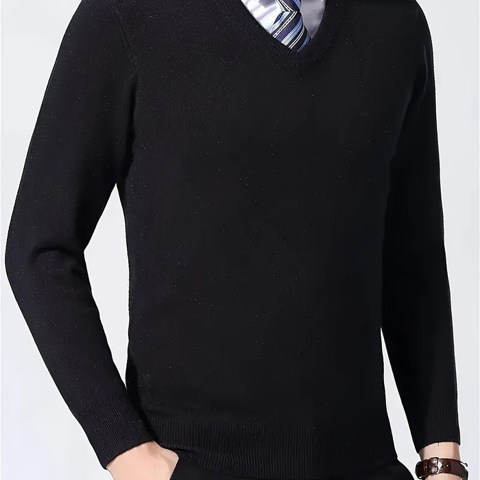Conrad | Refined V-Neck Sweater in Black