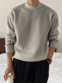 Harry | Knitwear Long Sleeve Ribbed Shirt in Beige
