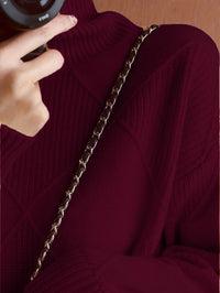 Freya | Textured Turtleneck Sweater in Black