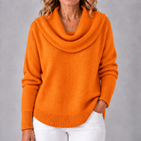 Marie | Women's Knit Jumper with Cowl Neck and Graceful Drape