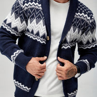 Whitaker | Men's Shawl Cardigan with Nordic Pattern and Warm Knit