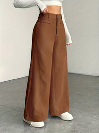 Nora | High-Waisted Wide-Leg Trousers in Black