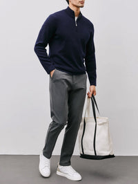 Silas | Men's Half Zip Jumper with Stand Collar and Clean Finish