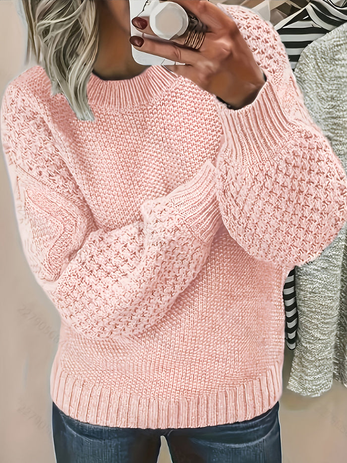 Estelle | Cosy Lantern-Sleeve Sweater in Pink