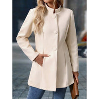 Ingrid | Women's Coat with Stand Collar and Button Front