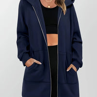 Agnes | Women's Longline Hooded Jacket with Full Zip and Soft Lining