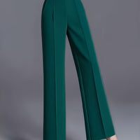 Marlene | High-Waisted Straight-Leg Trousers in Green