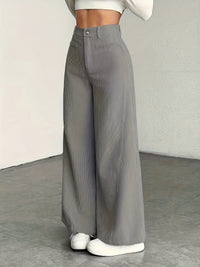 Nora | High-Waisted Wide-Leg Trousers in Apricot